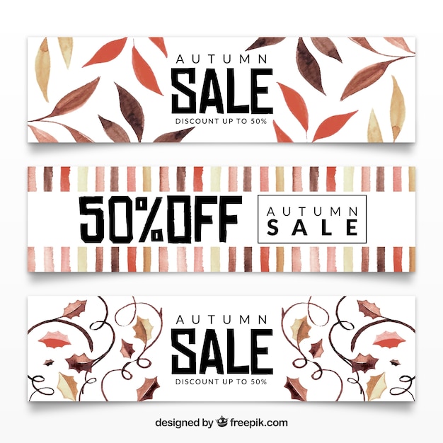 Free vector autumn sale banners