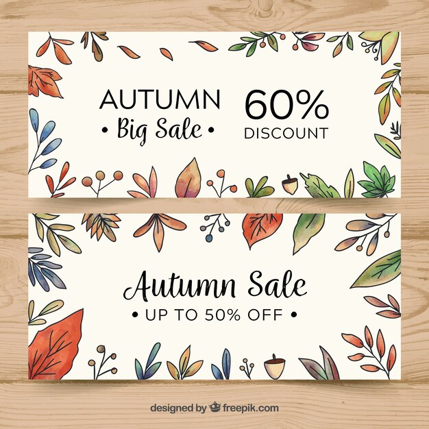 Free Vector autumn sale banners