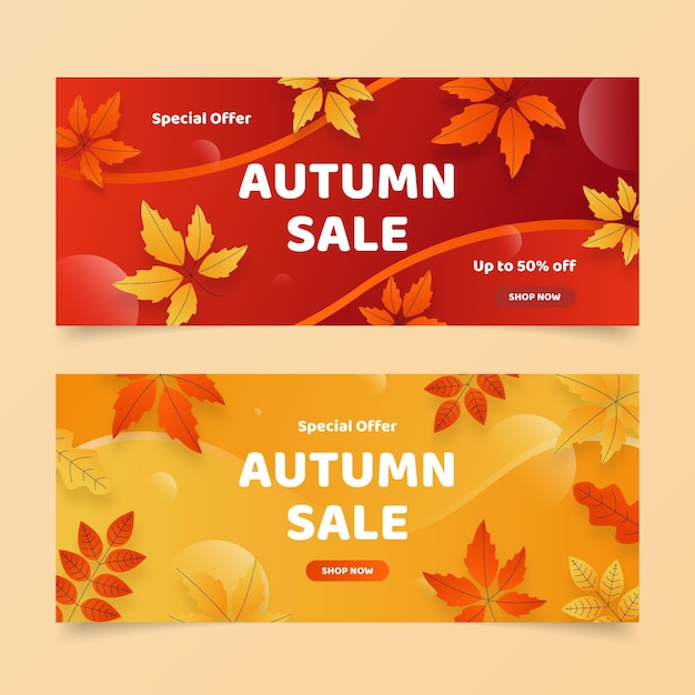 Free vector autumn sale banners