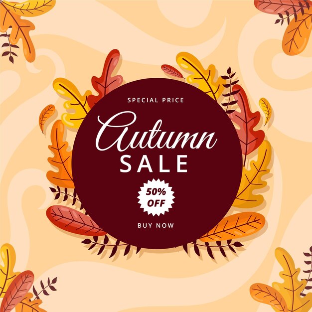Free vector autumn sale campaign template