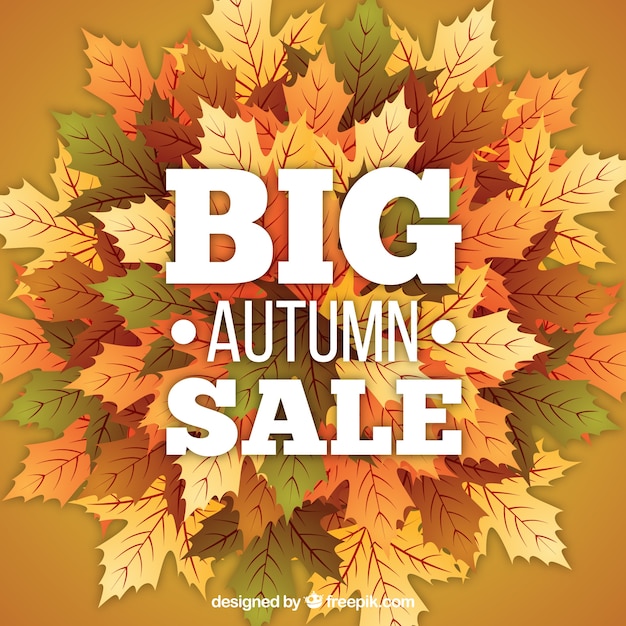 Autumn sale composition with flat design