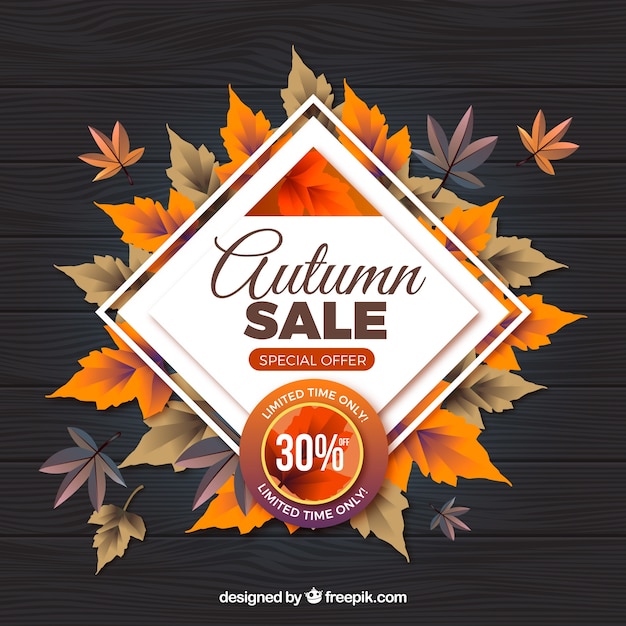 Free vector autumn sale composition with realistic design