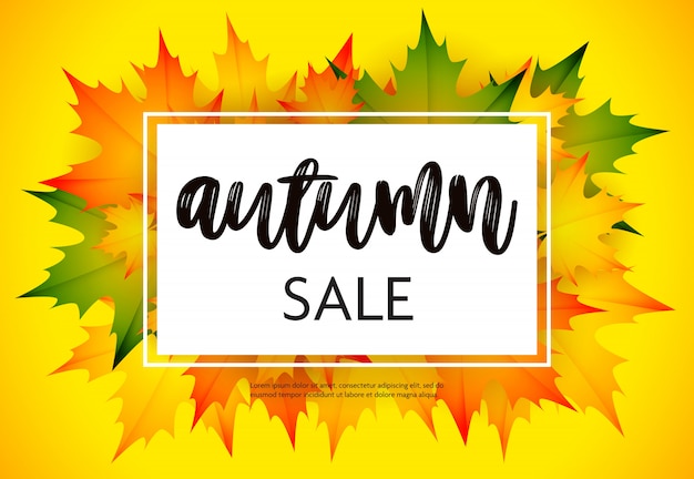 Autumn sale flyer with yellow