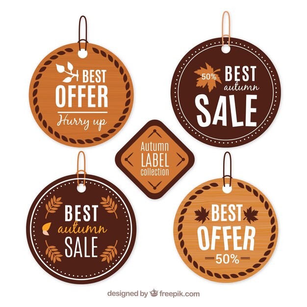 Free vector autumn sale labels