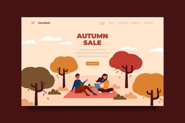 Autumn sale landing page template