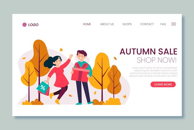 Autumn sale landing page template