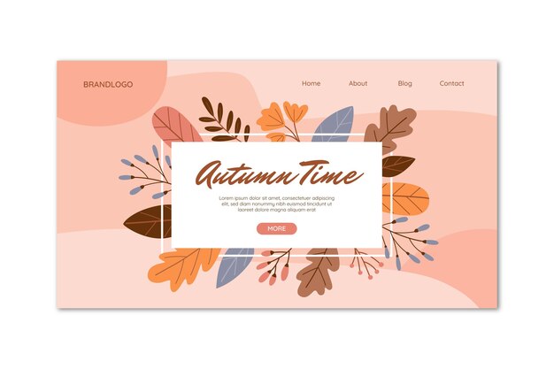 Free vector autumn sale landing page template