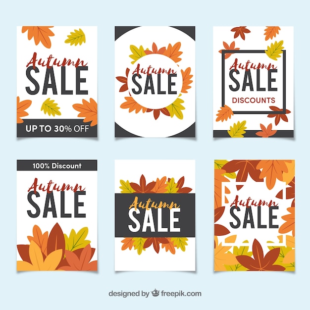 Free vector autumn sale poster collection