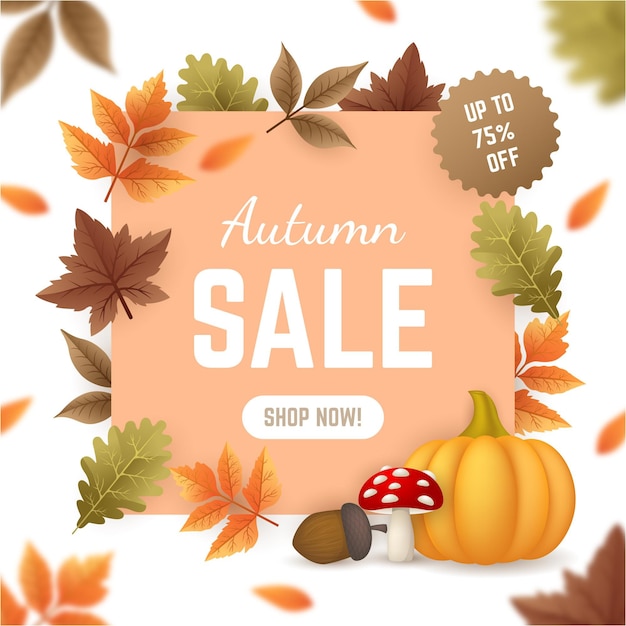 Free vector autumn sale promotion illustrated