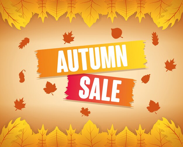 Autumn sale seasonal label 