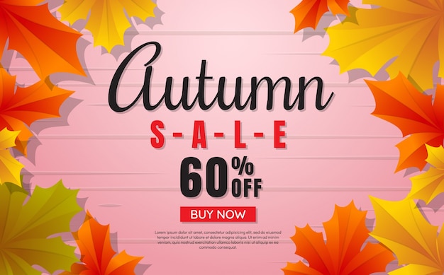 Free vector autumn sale template banner vector background