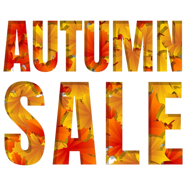 Autumn sale template banner vector background