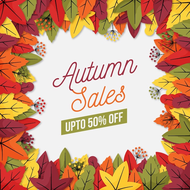 Autumn sale template concept