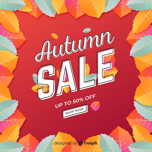 Free vector autumn sales background flat design