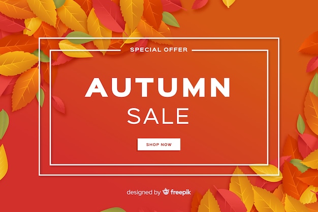 Бесплатное векторное изображение Осенние продажи фона плоский дизайн