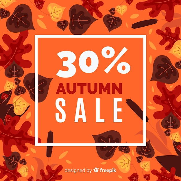 Free vector autumn sales background flat design