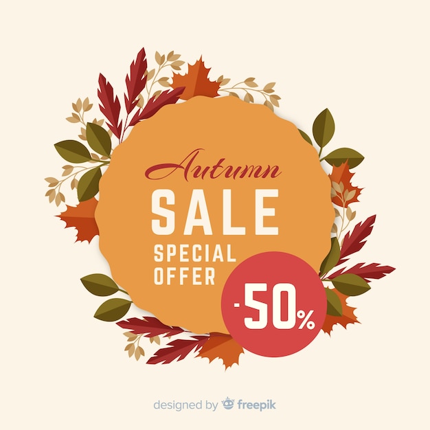 Free vector autumn sales background flat design