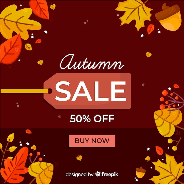 Free vector autumn sales background flat style