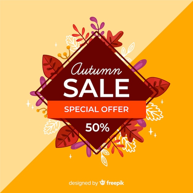 Free vector autumn sales background flat style