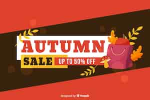 Free vector autumn sales background flat style