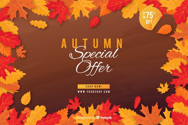 Autumn sales background flat style