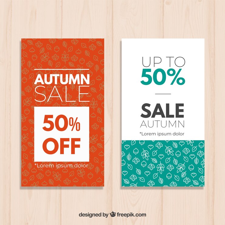 मुफ़्त वेक्टर autumn sales banners set vertical