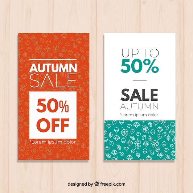 Autumn sales banners set vertical