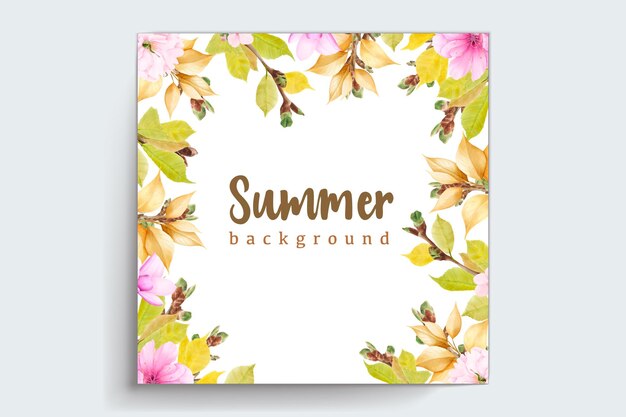 autumn and summer cherry blossom invitation card