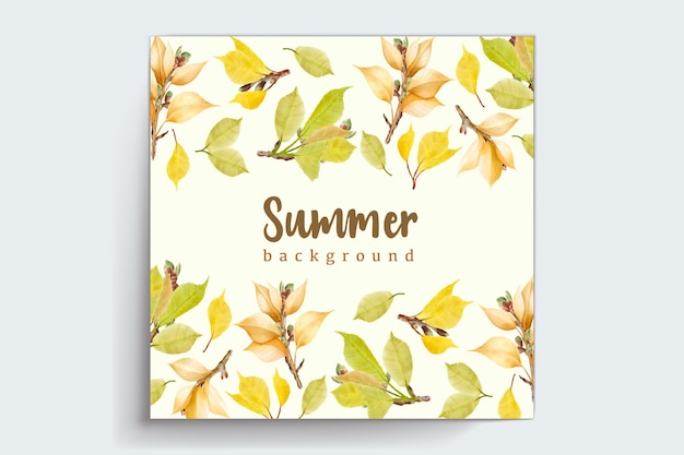 Autumn and summer cherry blossom invitation card