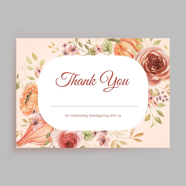 Free vector autumn thank you card watercolor style templates