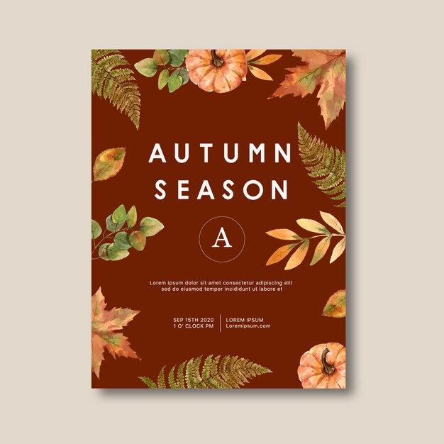 植物と秋をテーマにしたポスター