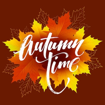 Autumn time seasonal banner design. fall leaf. vector illustration eps10