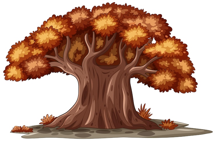 Free Vector autumn tree with vibrant foliage