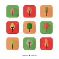 Free vector autumn trees icons