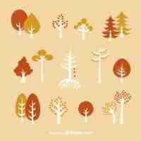 Free vector autumn trees pack