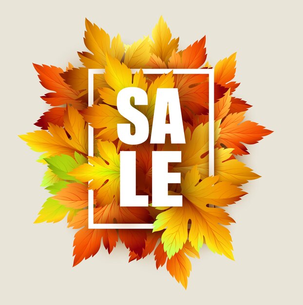 Autumn typographic. Fall leaf. Vector illustration EPS 10