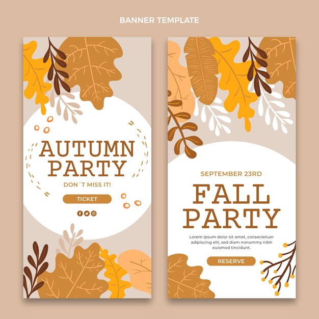 Autumn vertical banners set