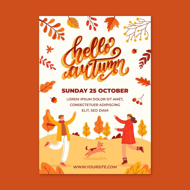 Free vector autumn vertical flyer template