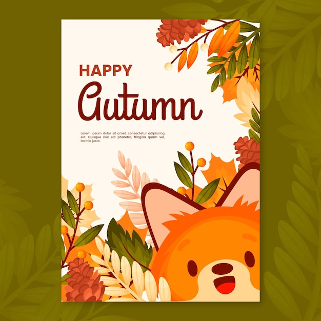 Autumn vertical flyer template