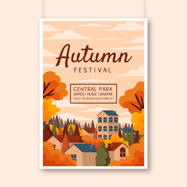 Free vector autumn vertical flyer template