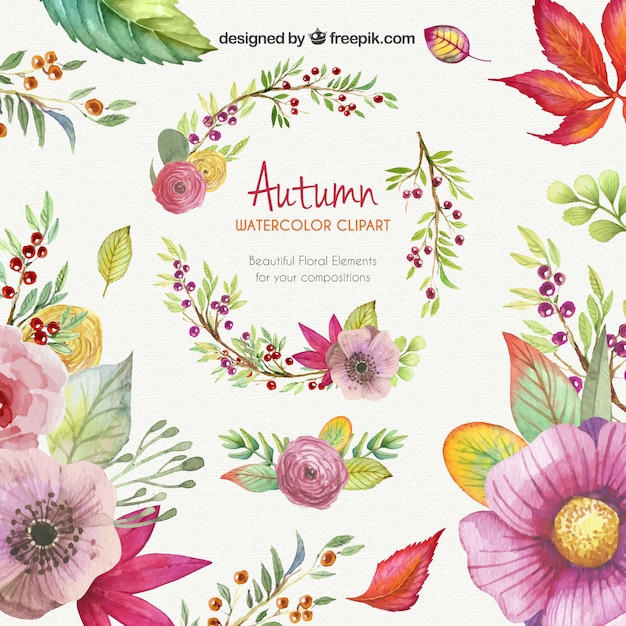 Autumn watercolor clipart