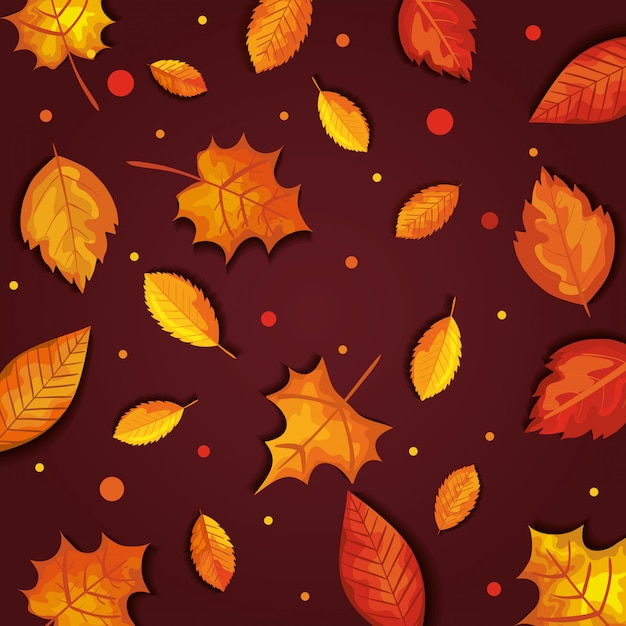 autumn with leaves seamless pattern