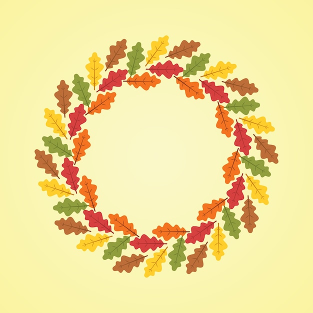 autumn wreath background illustration in flat style