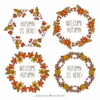 Free vector autumn wreath collection