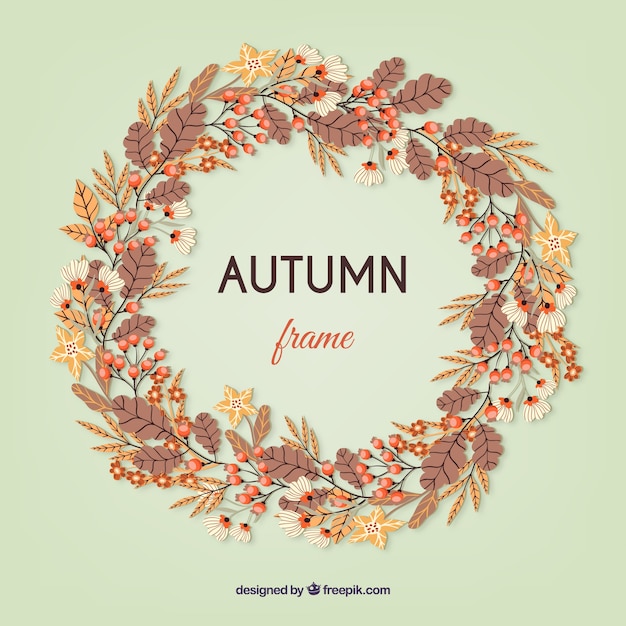 Autumn wreath frame