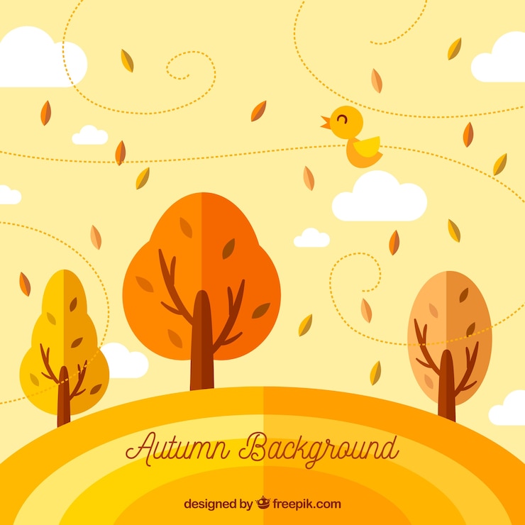 免費 Vector 秋天的樹木背景