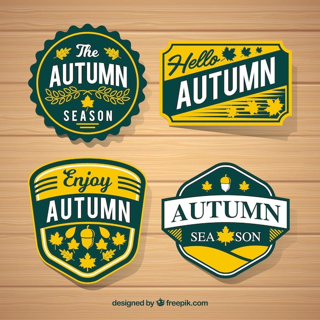 Autumnal badges with modern style