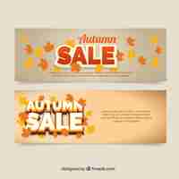 Free vector autumnal banners in warm colors