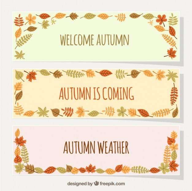 Vettore gratuito autumnal banners