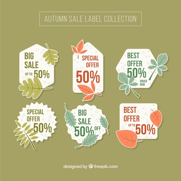 Free vector autumnal collection of labels